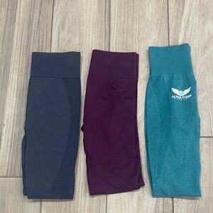 Women's Leggings Set - Blue, Purple, Teal bundle M